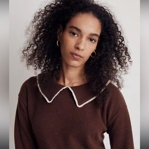 Madewell Ruffle Collared Long Sleeve Top